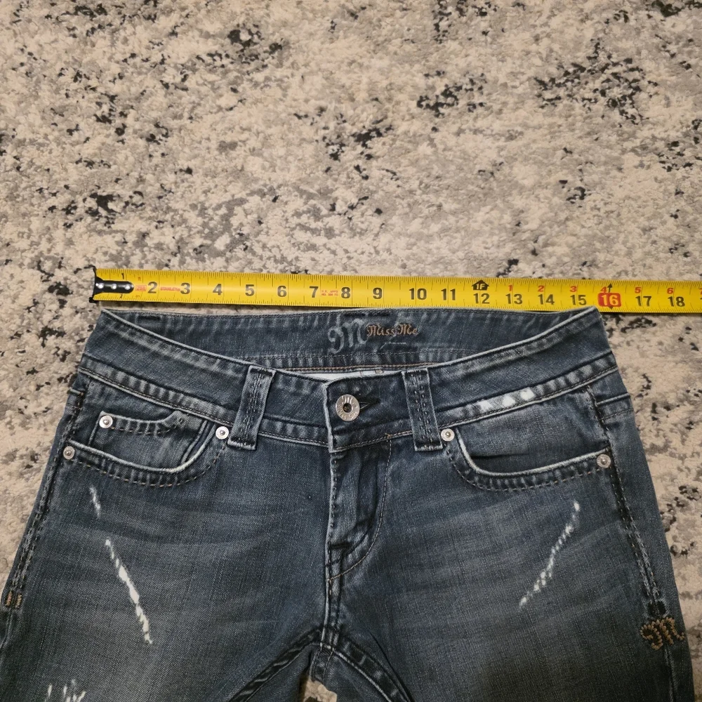Miss Me Y2K Lowrise Bootcut Denim Womens Size 28 Distressed
